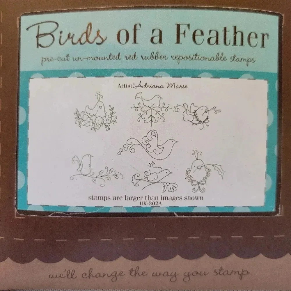 Unity Stamp Co. Birds of a Feather Pre-cut Unmounted Repositionable Stamps New